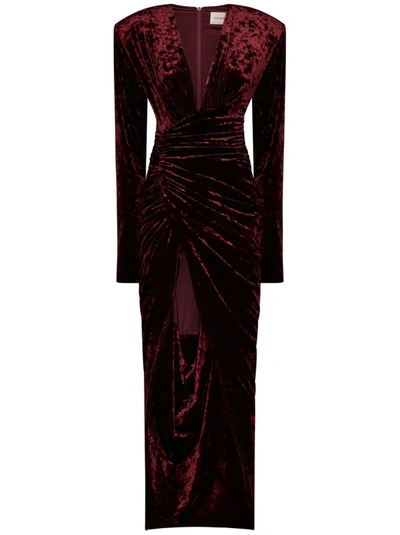 Shop Alexandre Vauthier Cherry Red Velvet Dress