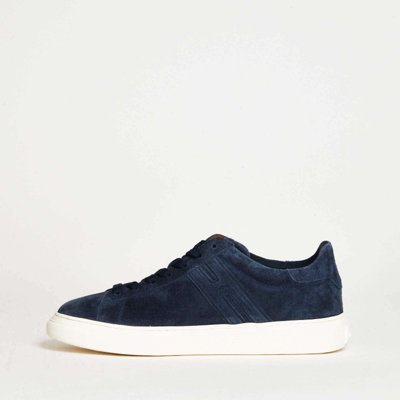 Shop Hogan Box Bottom Sneakers In Blue Leather