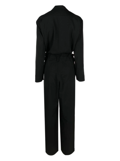 Shop Barena Venezia Black Wool Blend Jumpsuit