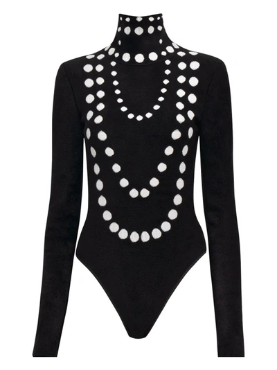 Shop Alaïa Pearl Black Bodysuit