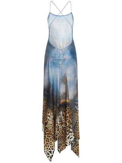 Shop Roberto Cavalli Multicolour Silk Dress In Multicolor