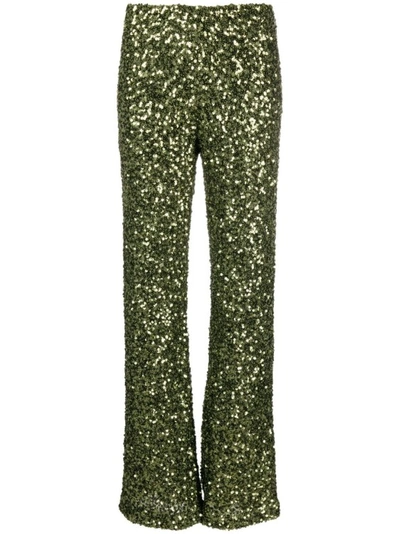 Shop P.a.r.o.s.h Green Sequin-embellished Trousers