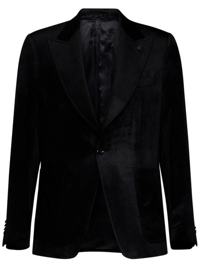 Shop Lardini Black Blazer Jacket
