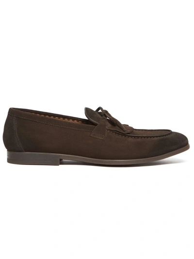 Shop Doucal's Brown Suede Moccasins