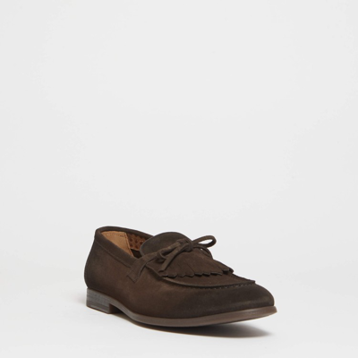 Shop Doucal's Brown Suede Moccasins