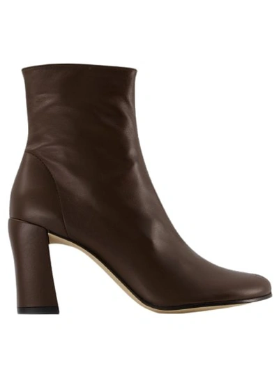 Shop By Far Vlada Ankle Boots - Leather - Bear In Brown