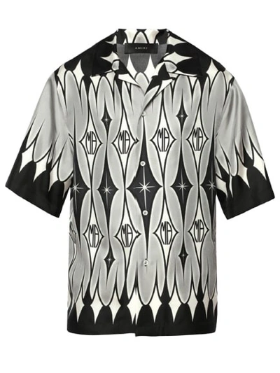 Shop Amiri Arygle Printed Short Sleeve Shirt In Black