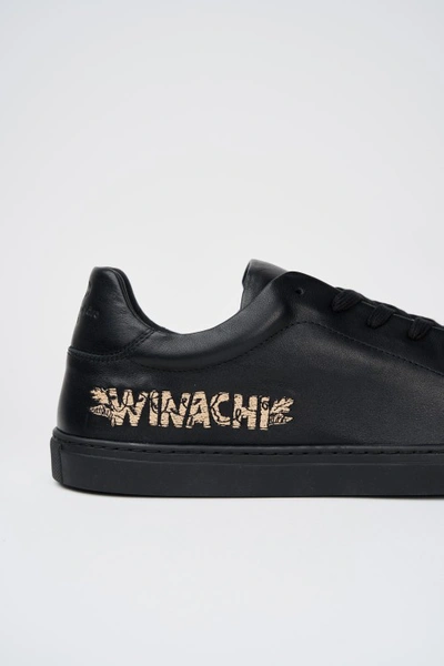 Shop Pantofola D'oro Foro Italico Winachi Black Leather Sneakers
