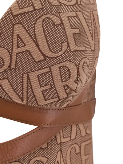 Shop Versace Allover Bustier Top In Brown