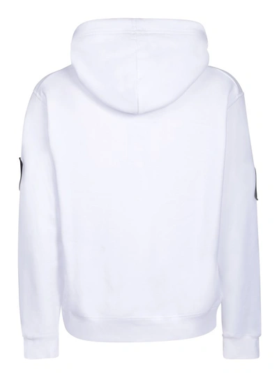 Shop Dsquared2 White Cotton Hoodie With Logo Print