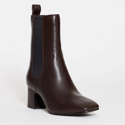 Shop Ash Chocolate Leather Ankle Boot 45 Mm Heel In Brown