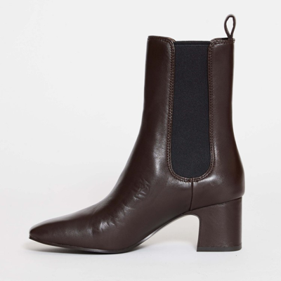 Shop Ash Chocolate Leather Ankle Boot 45 Mm Heel In Brown