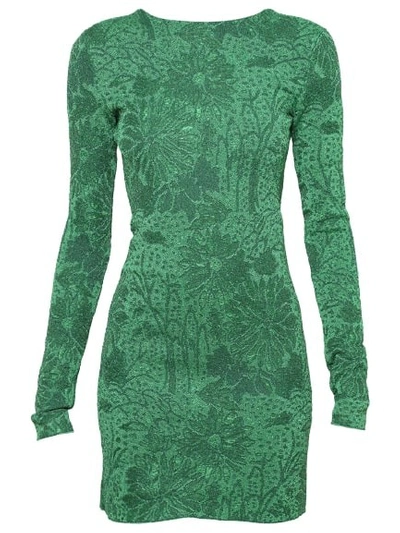 Shop Givenchy Fitted Hight Neck Dress In Green