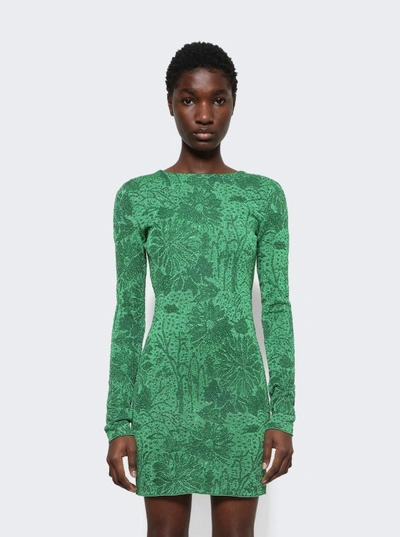 Shop Givenchy Fitted Hight Neck Dress In Green