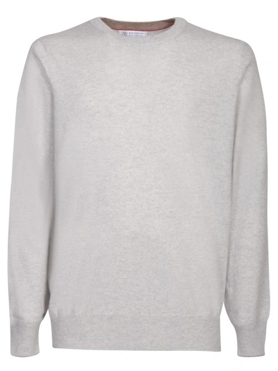 Shop Brunello Cucinelli Roundneck Cashmere Sweater In Grey
