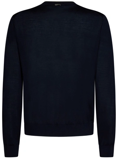 Shop Herno Blue Virgin Wool Sweater