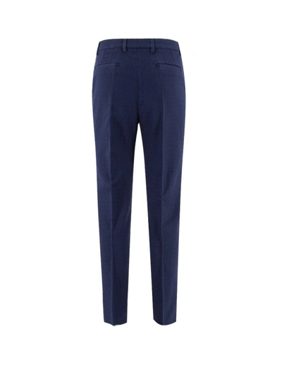 Shop Etro Slim Fit Trousers In Blue