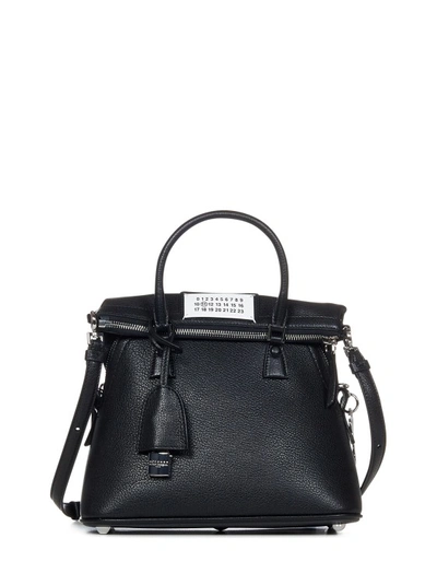 Shop Maison Margiela Black Goatskin Leather Shoulder Bag