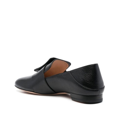 Bally Janelle Buckled Leather Loafers In Black