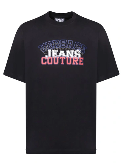 Shop Versace Jeans Couture Collage Print Black T-shirt