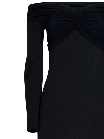 Shop Burberry Stunning Black Off-the-shoulder Dress