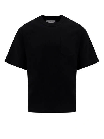 Shop Sacai Cotton T-shirt With S Detail In Black