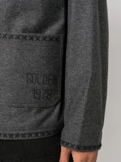 Shop Golden Goose Grey Wool Jacket