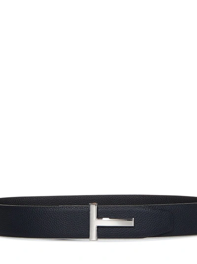 Shop Tom Ford Blue Leather Belt