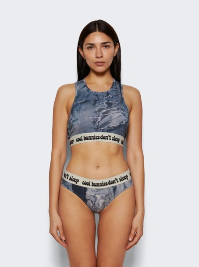 Shop Natasha Zinko Crop Top And Underwear Set In Blue