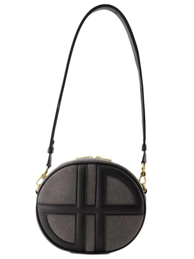 Shop Patou Jp Crossbody - Leather - Anthracite In Grey