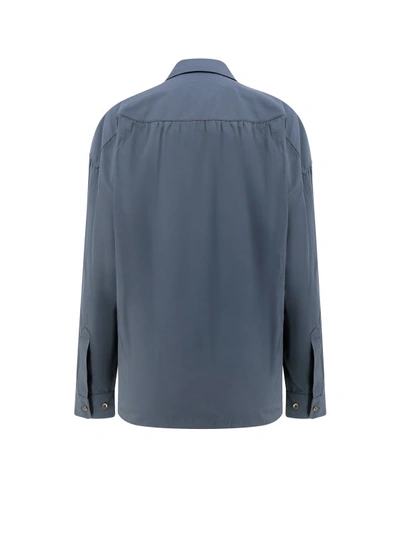 Shop Lemaire Grey Cotton And Silk Shirt