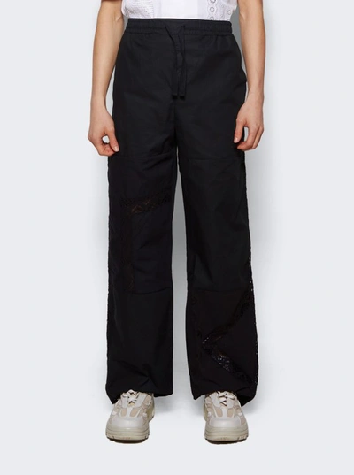 Shop Marine Serre Regenerated Household Linen Pajama Pants In Black
