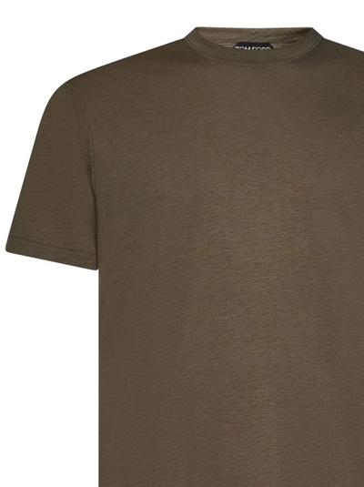 Shop Tom Ford Dark Olive T-shirts In Green