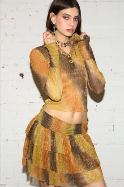 Shop Mia Vesper Three Tier Skirt In Golden Kunk