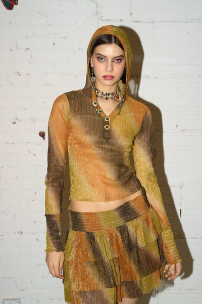 Shop Mia Vesper Three Tier Skirt In Golden Kunk