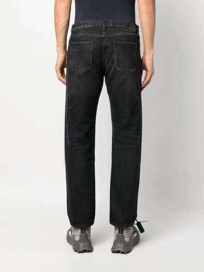 Shop Off-white Five-pocket Black Cotton Jeans
