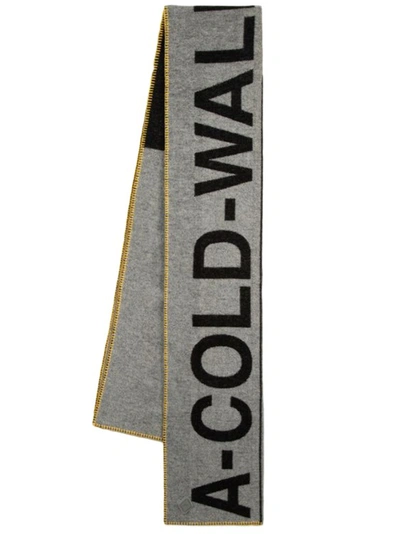 Shop A-cold-wall* Large Logo Scarf - Wool - Grey