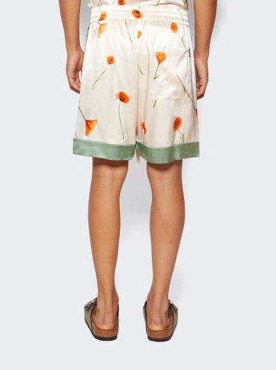 Shop Nahmias Colorblock Poppy Silk Shorts In White