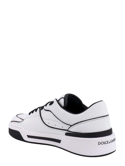 Shop Dolce & Gabbana Leather Sneakers With Contrasting Profiles In White