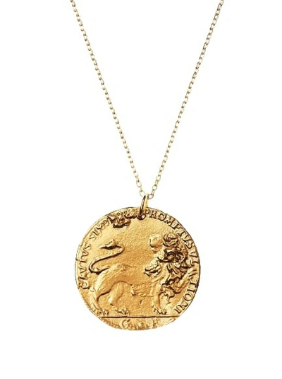 Shop Alighieri Il Leone Medallion Necklace In Gold