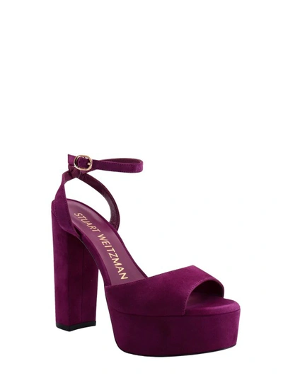 Shop Stuart Weitzman Purple Suede Sandals