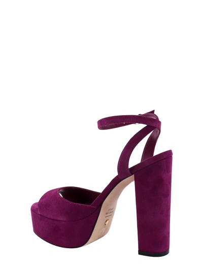 Shop Stuart Weitzman Purple Suede Sandals