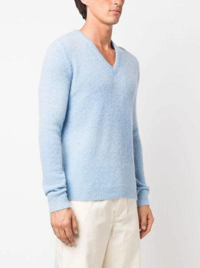 Shop Barena Venezia Light Blue V-neck Sweater