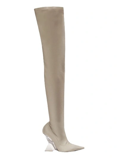 Shop Attico Cheope Stretch Thigh High Boot 105mm In Green