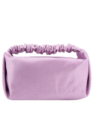 Shop Alexander Wang Satin Handbag With All-over Rhinestones In Purple