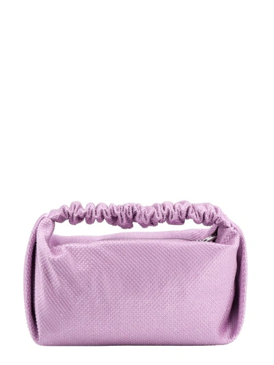 Shop Alexander Wang Satin Handbag With All-over Rhinestones In Purple