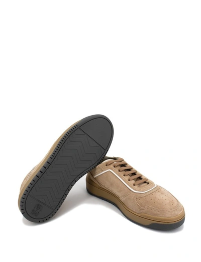 Shop Brunello Cucinelli Brown Washed Suede Sneakers