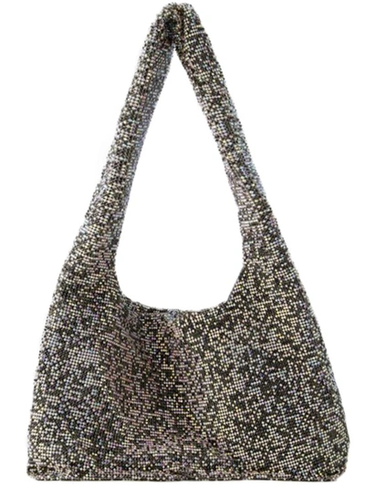 Shop Kara Crystal Mesh Armpit Bag - Polyester - Black Pixel