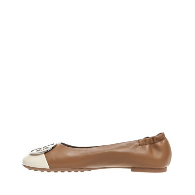 Shop Tory Burch Claire Cap Toe Ballet Almond In Brown