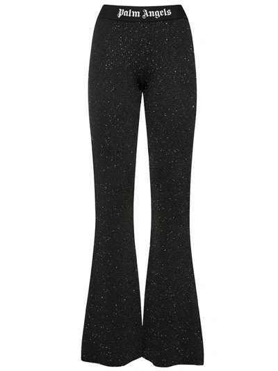 Shop Palm Angels Sequins Knitted Trouser In Black